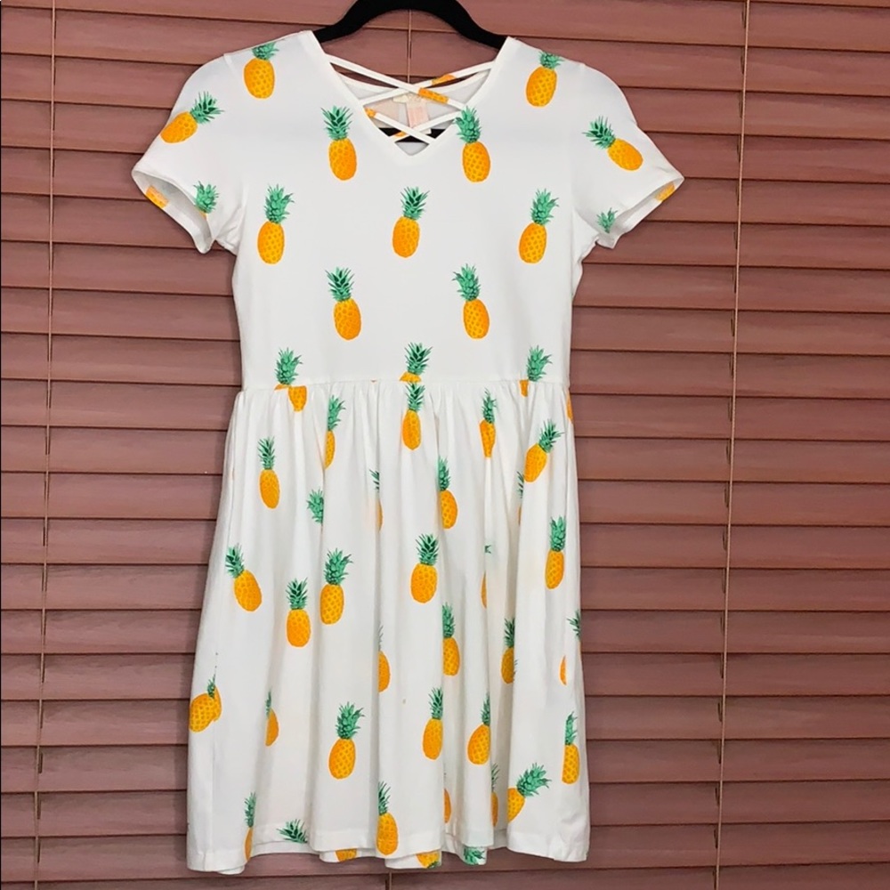 White Dress with Pineapples